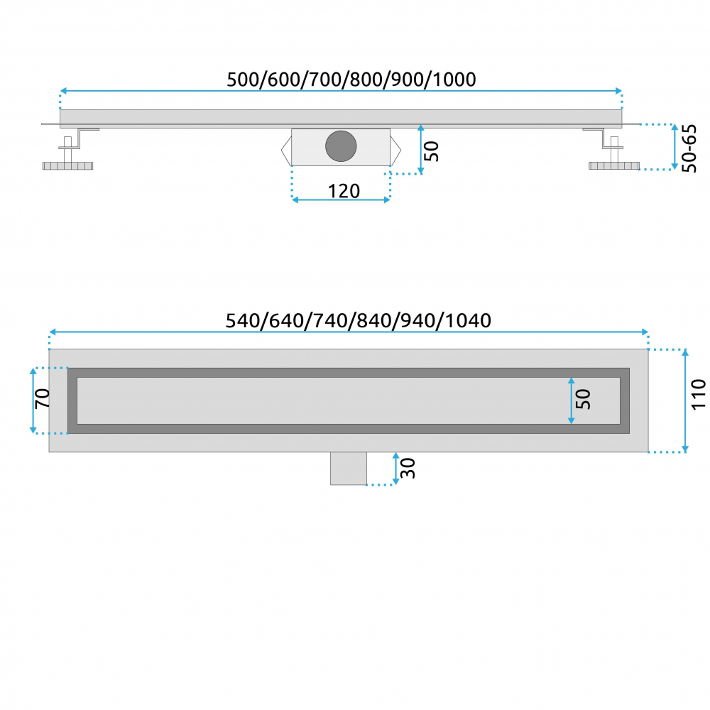Rea Neox rigolă liniară 70 cm auriu REA-G2562 [9]