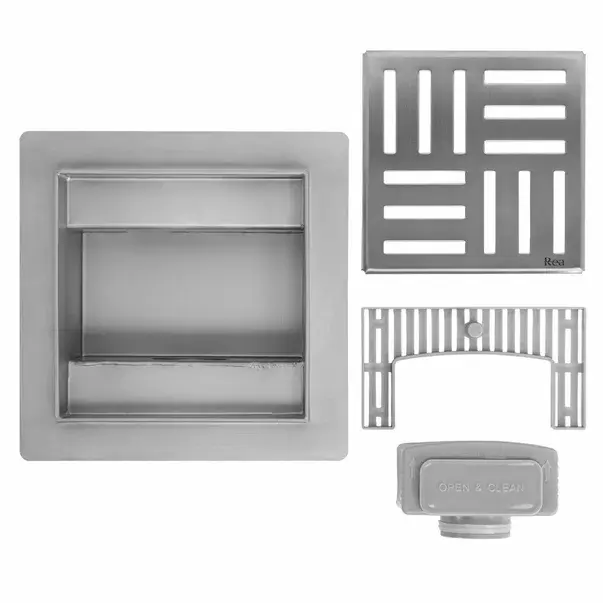 Set rigola pentru dus plus capac inox periat Rea Cross 12 cm [6]
