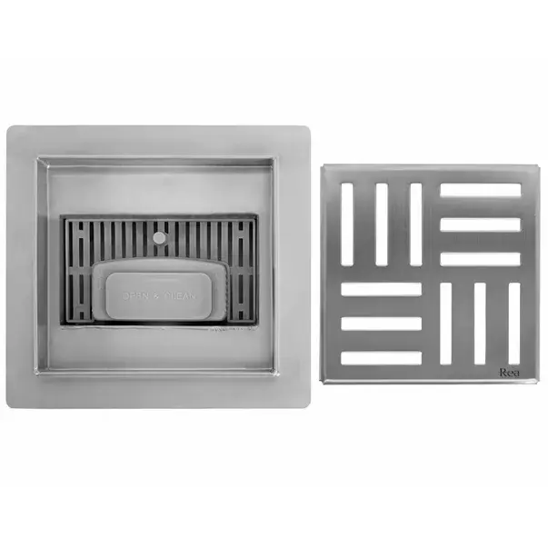 Set rigola pentru dus plus capac inox periat Rea Cross 15 cm [6]