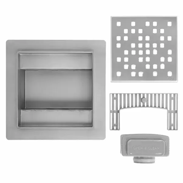 Set rigola pentru dus plus capac inox periat Rea Dots 12 cm [6]