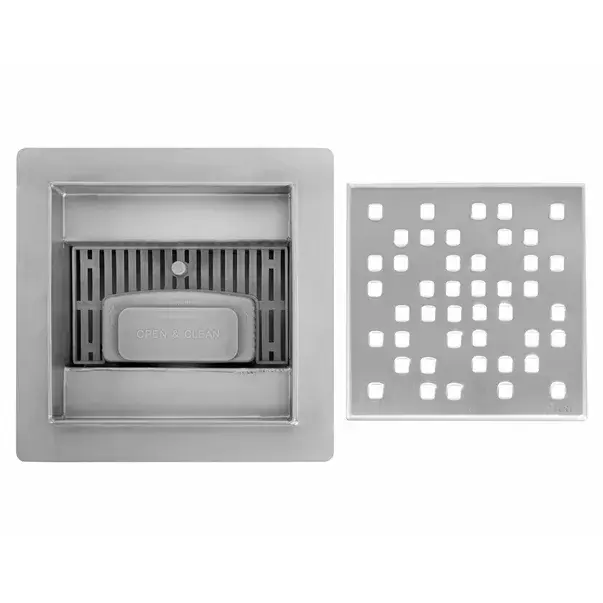 Set rigola pentru dus plus capac inox periat Rea Dots 12 cm [5]