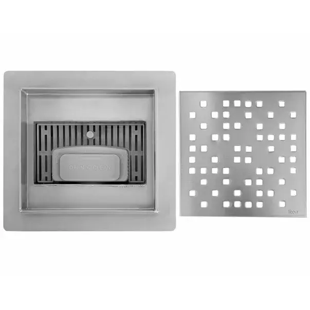 Set rigola pentru dus plus capac inox periat Rea Dots 15 cm [6]