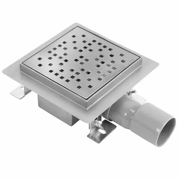 Set rigola pentru dus plus capac inox periat Rea Dots 15 cm [1]