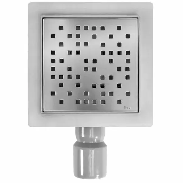 Set rigola pentru dus plus capac inox periat Rea Dots 15 cm [2]