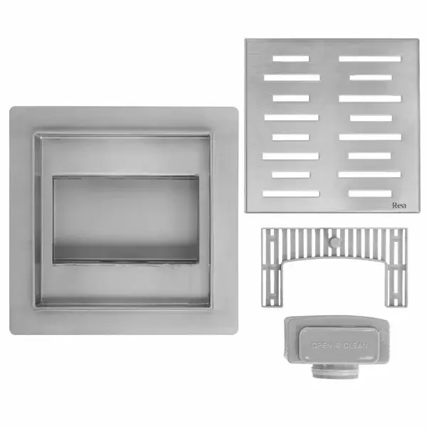 Set rigola pentru dus plus capac inox periat Rea Line 15 cm [5]