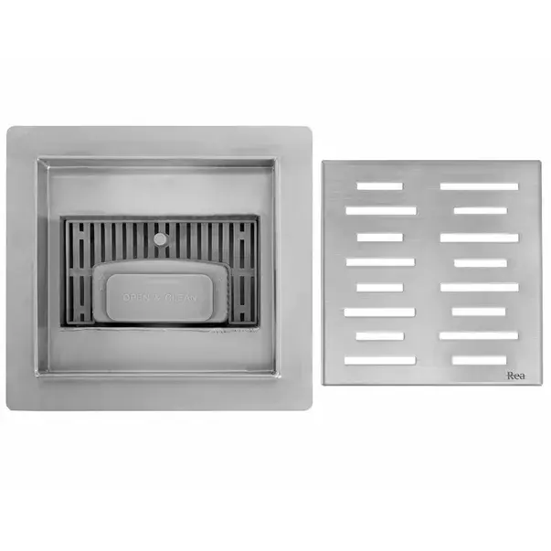 Set rigola pentru dus plus capac inox periat Rea Line 15 cm [6]