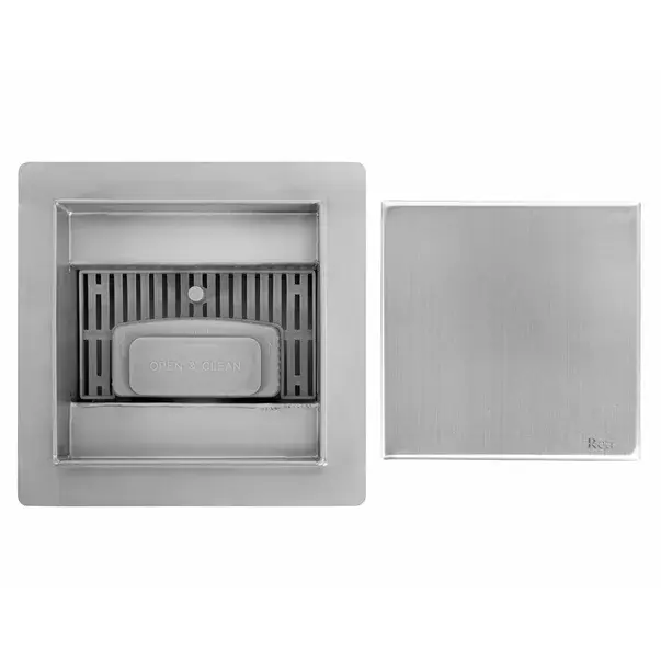 Set rigola pentru dus plus capac inox periat Rea Neo 12 cm [6]
