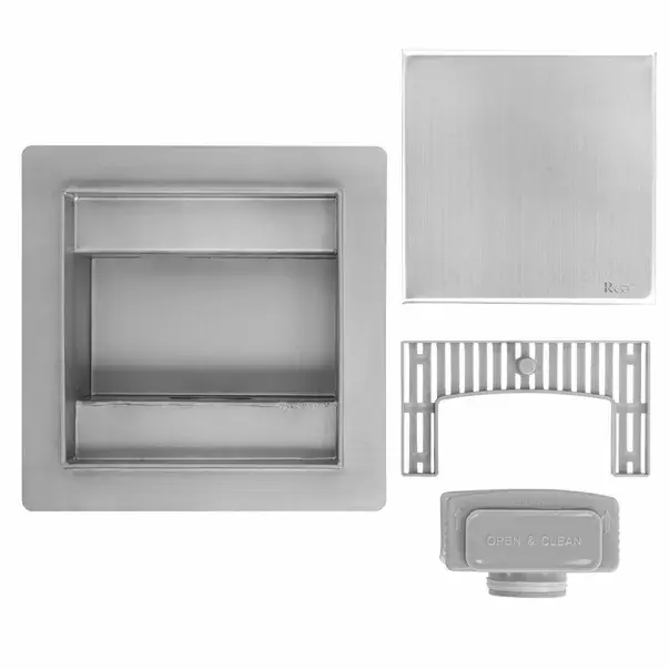 Set rigola pentru dus plus capac inox periat Rea Neo 12 cm [5]