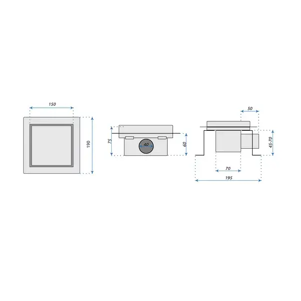 Set rigola pentru dus plus capac inox periat Rea Neo 15 cm [7]