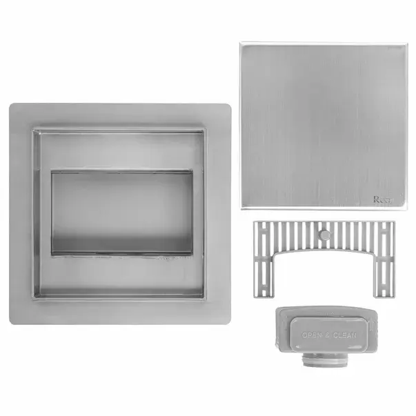 Set rigola pentru dus plus capac inox periat Rea Neo 15 cm [6]