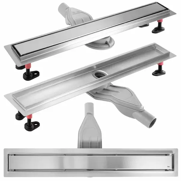 Set rigola pentru dus plus capac inox periat Rea Neox Superflow 70 cm [1]