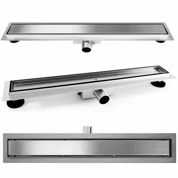 Set rigola pentru dus plus capac inox periat Rea Pure Neo Nickel 100 cm [1]