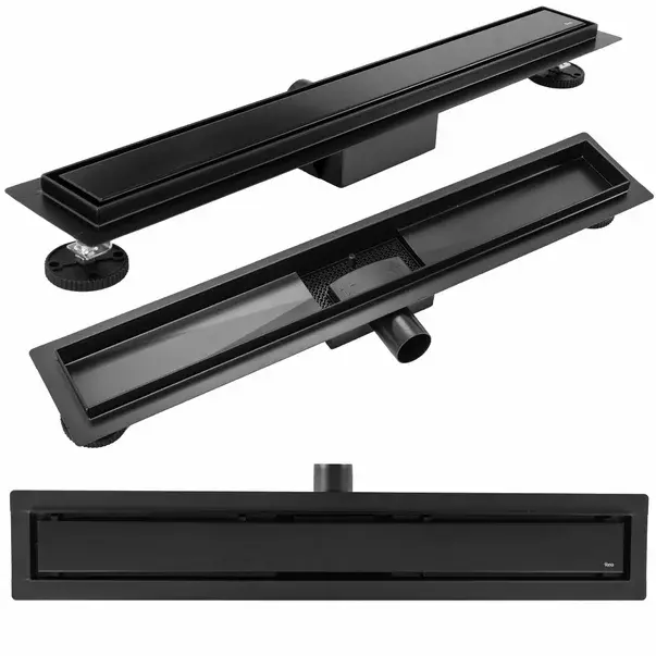 Set rigola pentru dus plus capac negru mat Rea Neo Pure 80 cm [1]