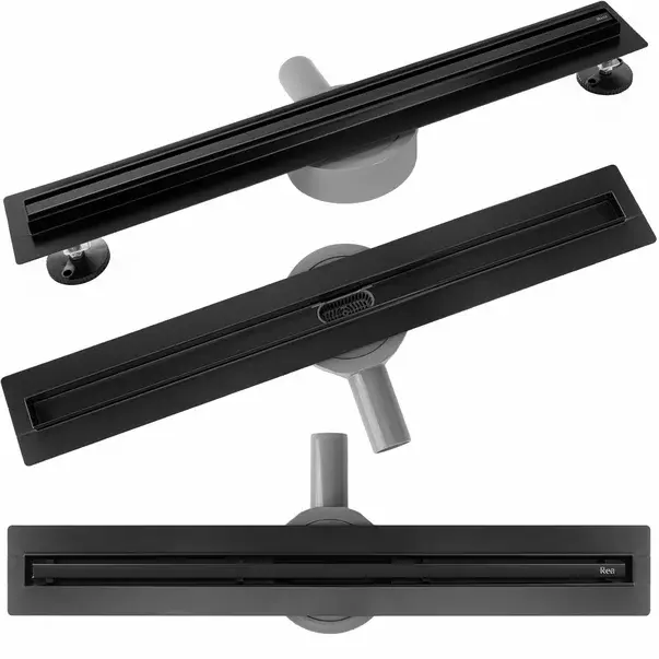 Set rigola pentru dus plus capac negru Rea Neox 60 cm [1]