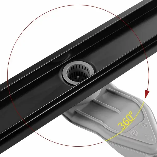 Set rigola pentru dus plus capac negru Rea Neox Superflow 70 cm [2]