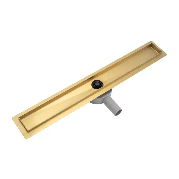 Set rigola pentru dus plus capac Rea Greek Pro Mirror auriu lucios 70 cm [7]