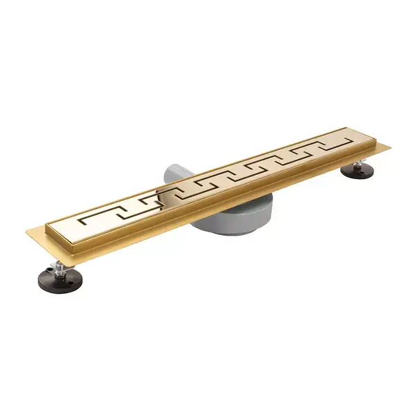 Set rigola pentru dus plus capac Rea Greek Pro Mirror auriu lucios 70 cm [2]