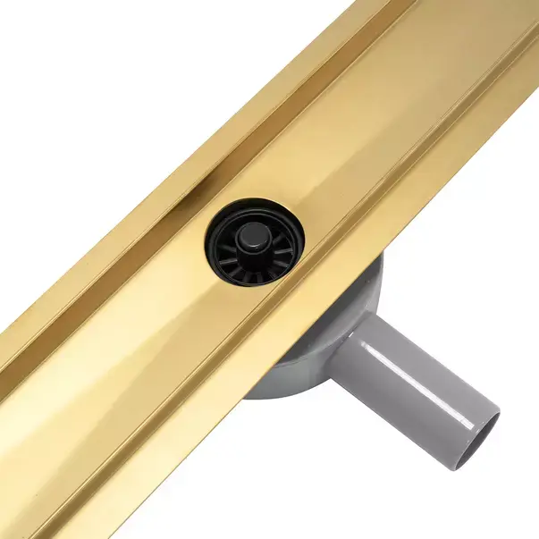 Set rigola pentru dus plus capac Rea Greek Pro Mirror auriu lucios 80 cm [6]