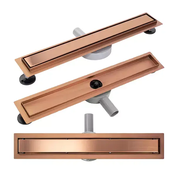 Set rigola pentru dus plus capac Rea Neo Pure finisaj cupru periat 70 cm [1]