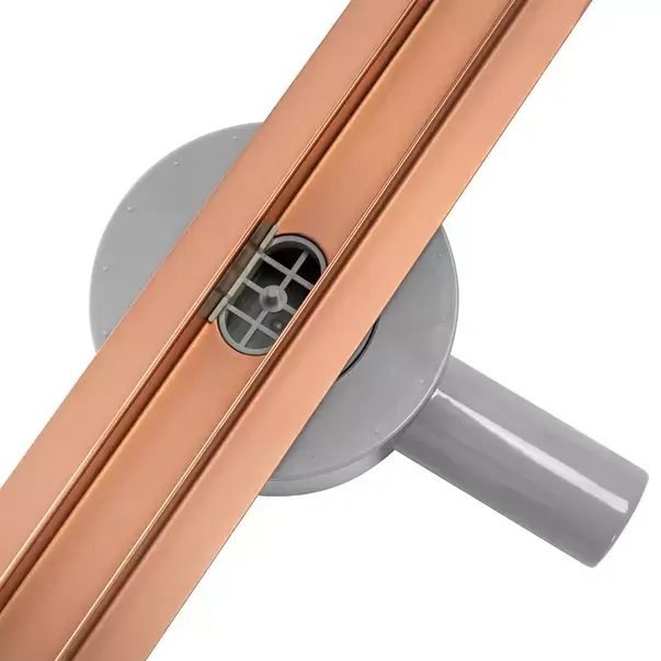 Set rigola pentru dus plus capac Rea Neo Pure Slim finisaj cupru periat 80 cm [5]