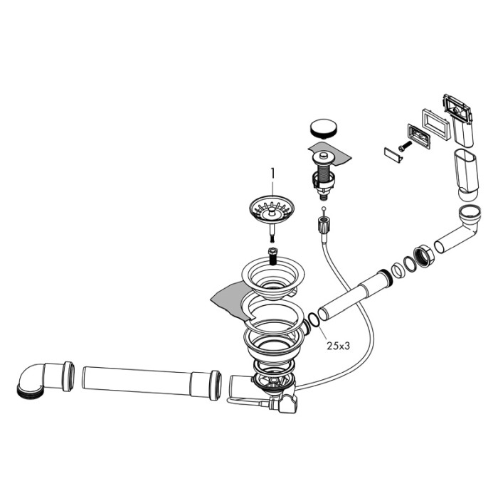 Set sifon automat pentru chiuveta, Hansgrohe, D16-11 [2]