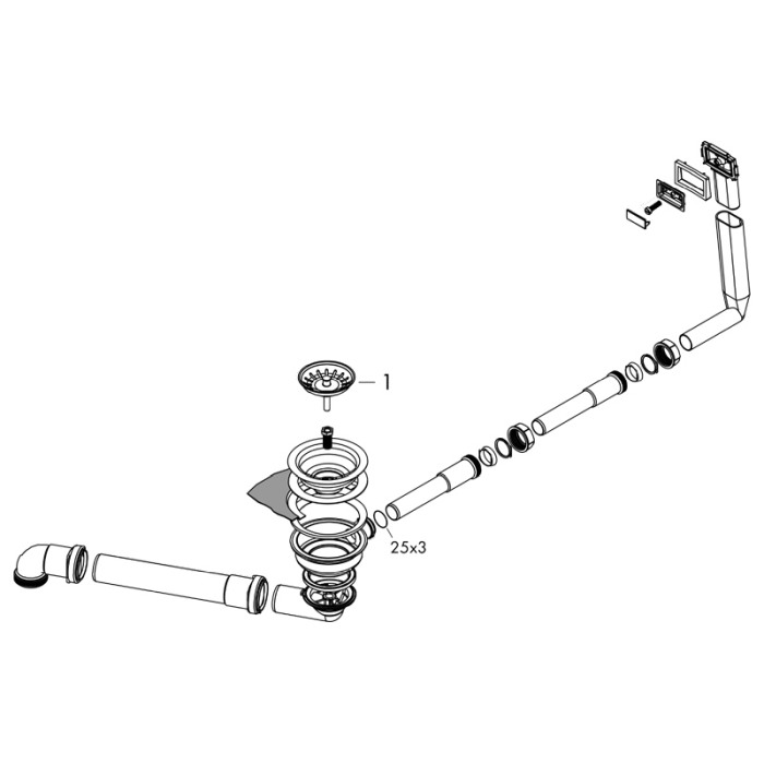 Set sifon manual pentru chiuveta, Hansgrohe, D14-10 [2]