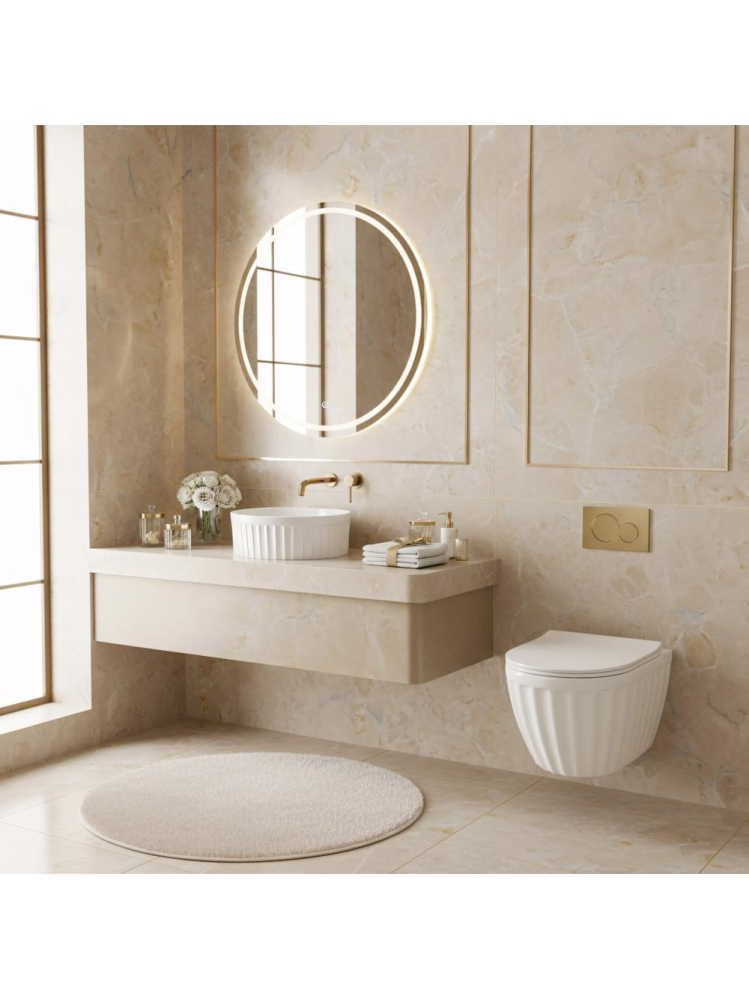 Set: Vas de toaletă suspendat + Lavoar pe blat Rea Duo alb [8]