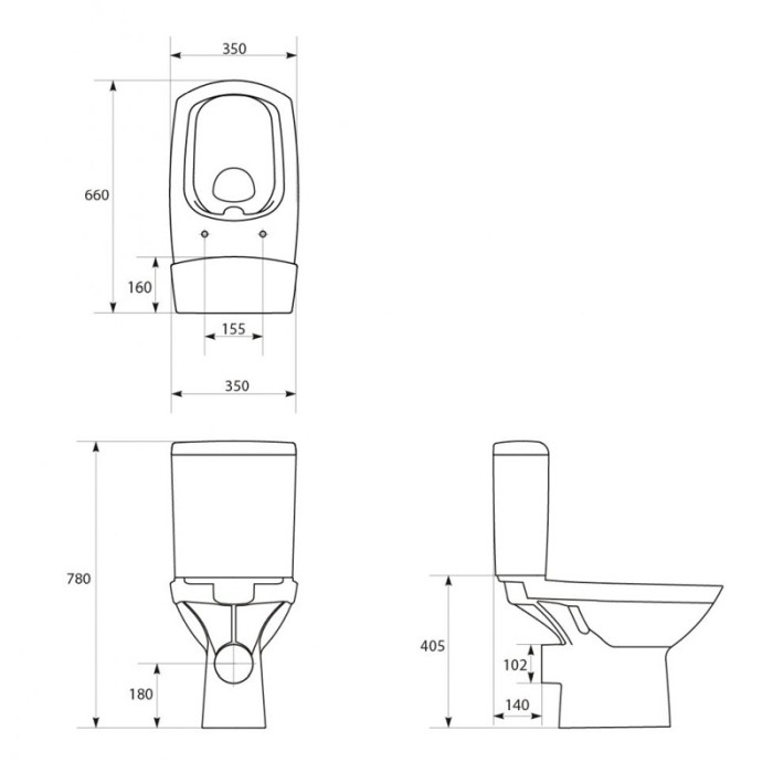 Set vas wc, Cersanit, Carina New, compact, rimless, cu rezervor si capac inclus [2]