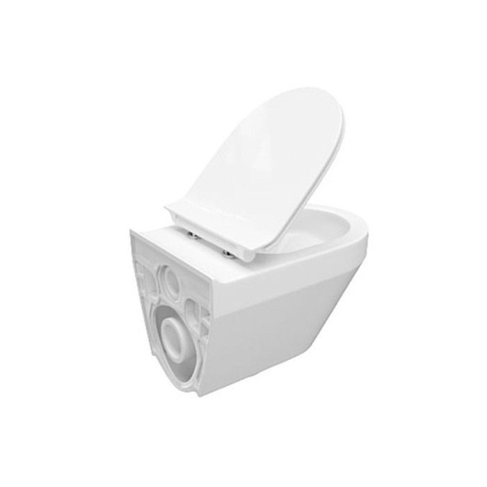 Set vas wc, Cersanit, Crea, oval, suspendat cu capac soft-close si easy off inclus [5]