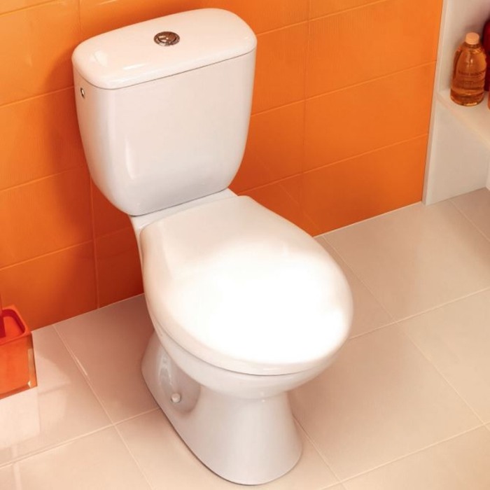 Set vas WC Cersanit, President, evacuare verticala, cu rezervor si capac inclus, alb [4]