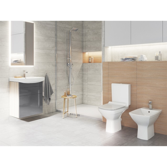 Set vas WC compact Cersanit, Carina New, Rimless, cu rezervor si capac Soft-Close si Easy Off inclus [3]