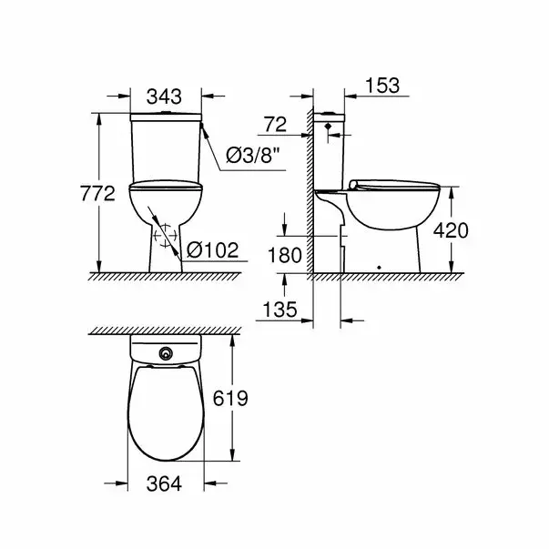 Set vas WC cu rezervor si capac softclose Grohe Bau Ceramic [4]