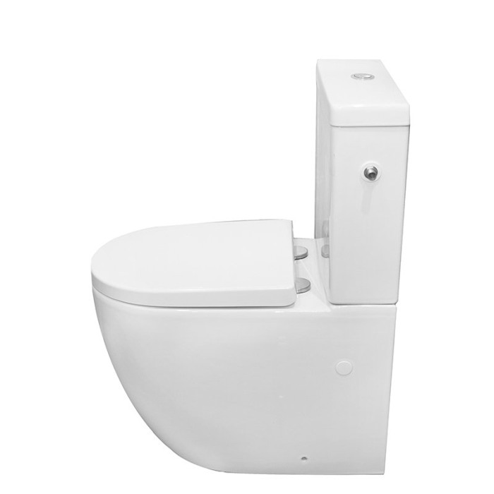 Set vas WC Fluminia, Minerva, stativ, rimless cu rezervor si capac soft-close si easy off inclus [3]