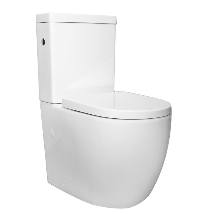 Set vas WC Fluminia, Minerva, stativ, rimless cu rezervor si capac soft-close si easy off inclus [4]