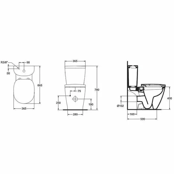 Set vas wc pe pardoseala cu rezervor si capac Ideal Standard Connect [4]