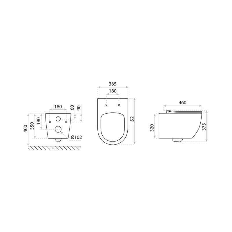 Set vas WC, Spectrum, Sierra Grande 2.0, Tornado Flush, cu capac soft close, quick release, alb [3]