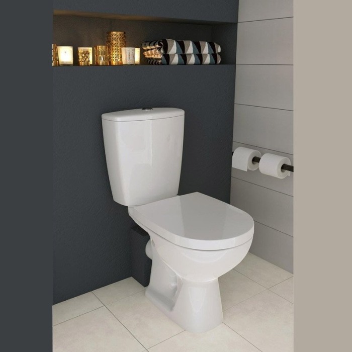 Set vas WC stativ Cersanit, Arteco New, Rimless, cu rezervor si capac Soft-Close si Easy Off inclus [3]