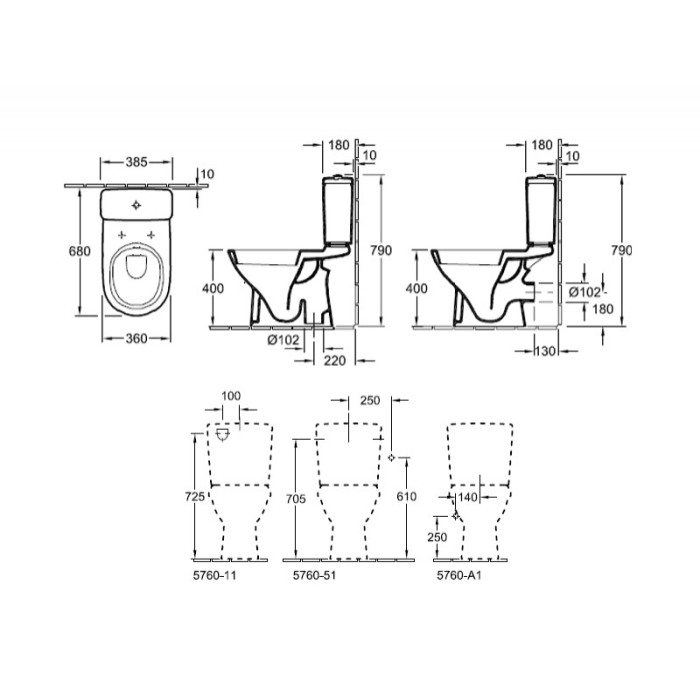 Set vas WC stativ Villeroy &amp; Boch, O.Novo, direct flush, cu rezervor si capac soft close, alb [2]