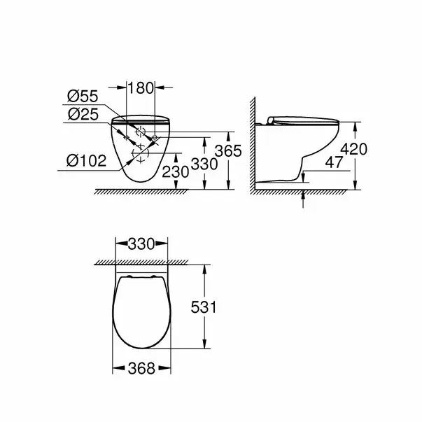Set vas wc suspendat Bau Ceramic cu capac Bau Ceramic fix [6]