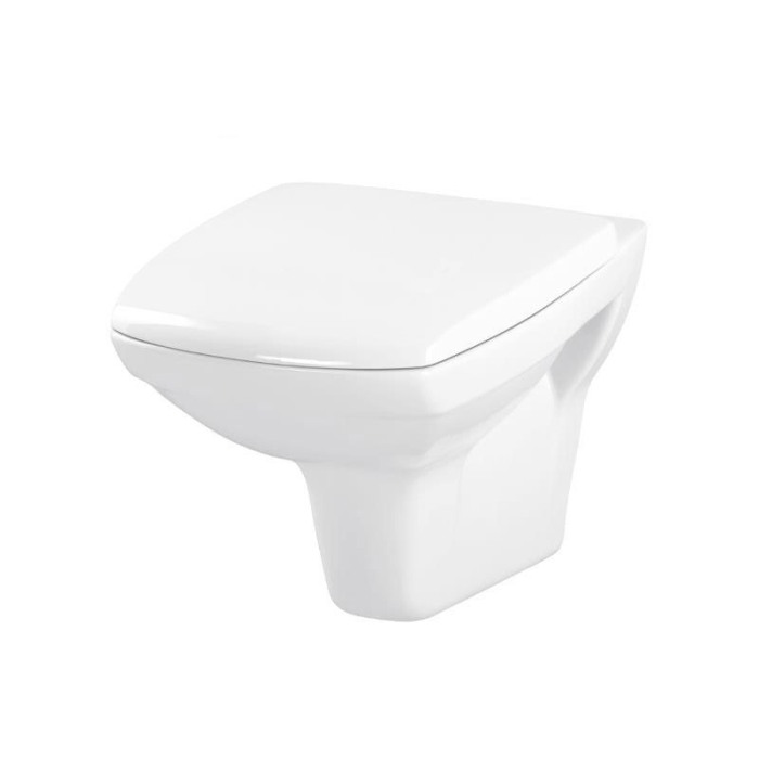 Set vas wc suspendat, Cersanit, Carina, clean on, cu capac soft close si easy off, alb [1]