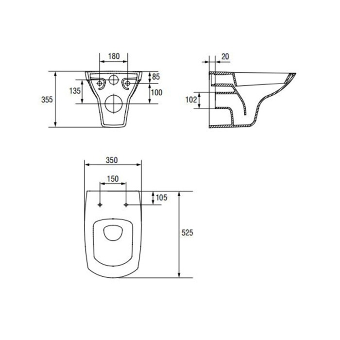 Set vas wc suspendat Cersanit, Carina, clean on, cu capac soft close si easy off, slim [2]