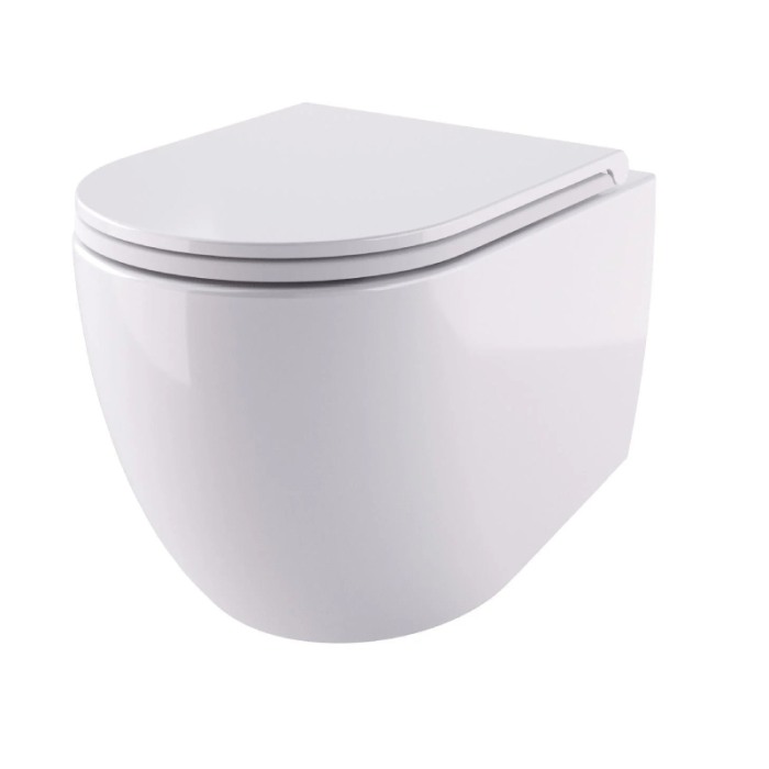 Set vas WC suspendat, Cersanit, Zen, rimless, cu capac soft close, alb [1]