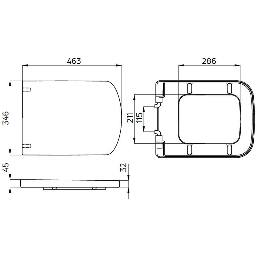 Set vas wc suspendat cu capac Deante Hiacynt New rimless, rezervor incastrat si clapeta actionare Slim auriu [3]