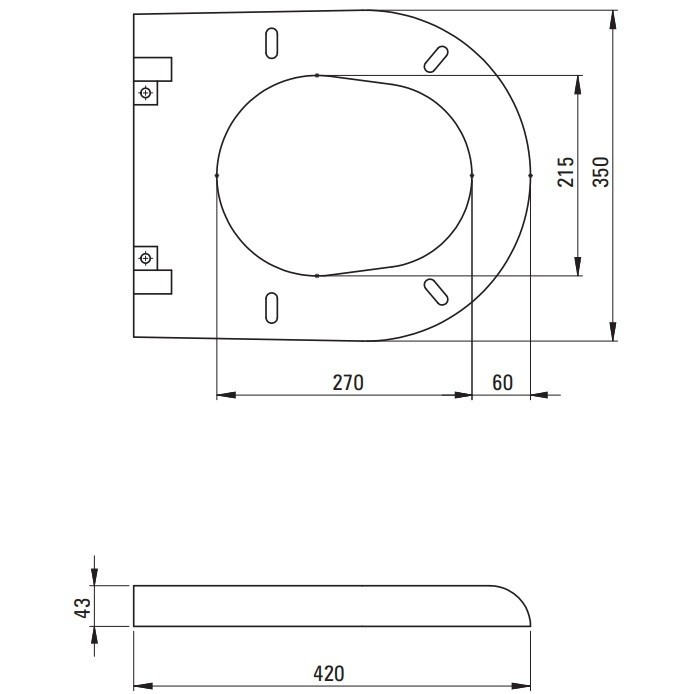 Set Vas WC suspendat cu capac soft close Deante Avis Rimless 35x50 cm evacuare orizontala [8]