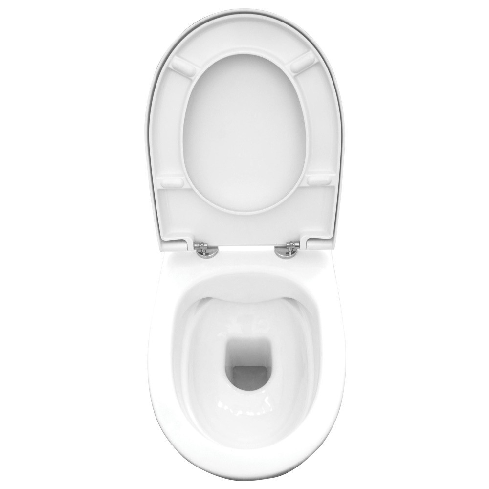 Set Vas WC suspendat cu capac soft close Deante Avis Rimless 35x50 cm evacuare orizontala [3]
