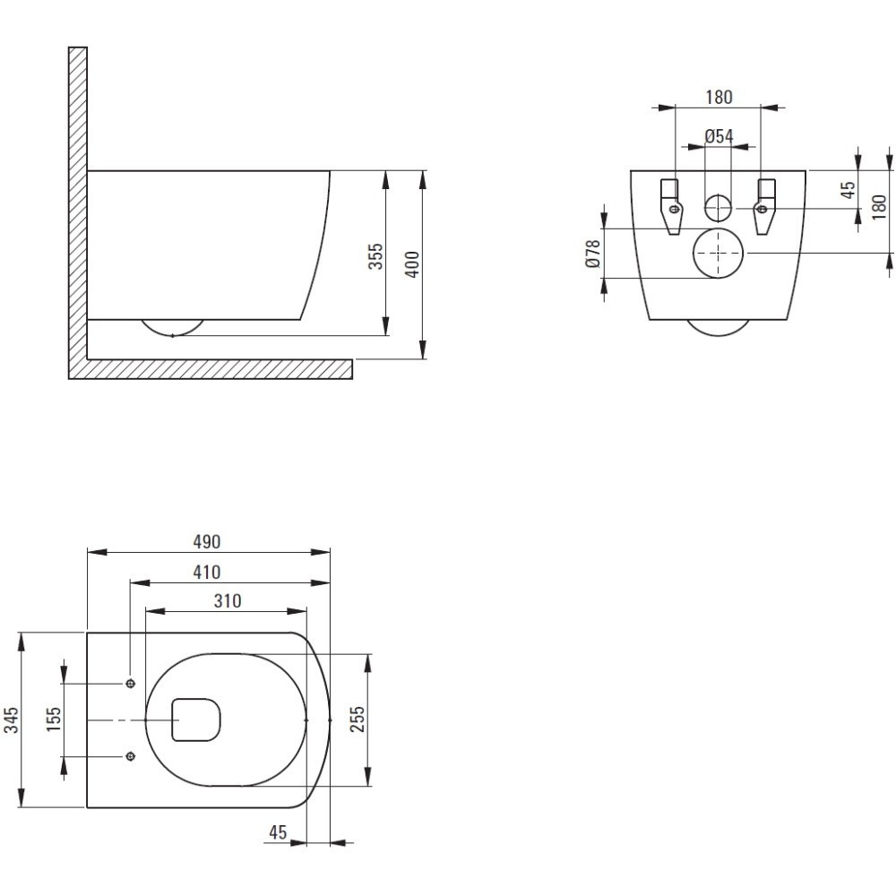 Set Vas WC suspendat cu capac soft close Deante Hiacynt Rimless 35x49 cm evacuare orizontala [5]