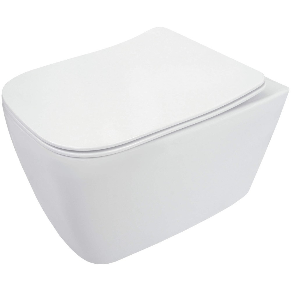 Set Vas WC suspendat cu capac soft close Deante Hiacynt Rimless 35x49 cm evacuare orizontala [2]
