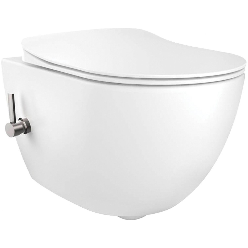Set vas WC suspendat cu functie de bideu Deante Peonia Zero alb capac inchidere lenta [1]