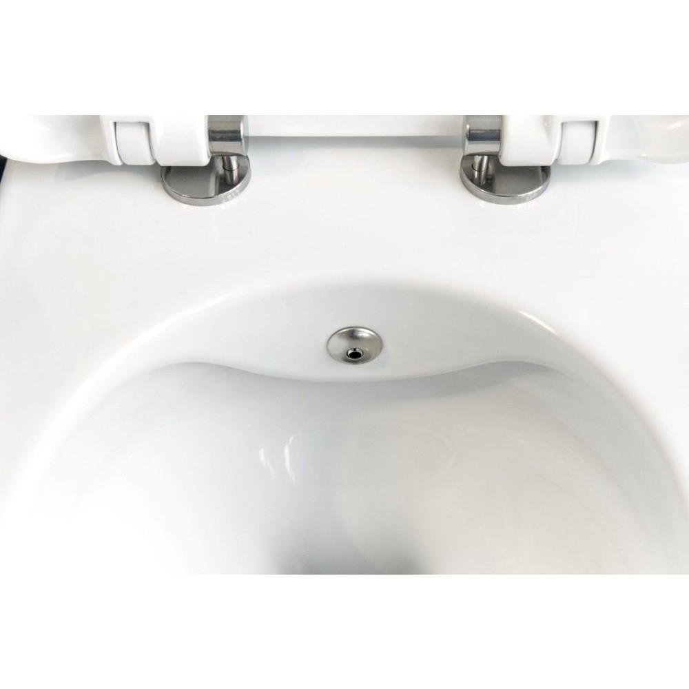 Set vas WC suspendat cu functie de bideu Deante Peonia Zero alb capac inchidere lenta [2]