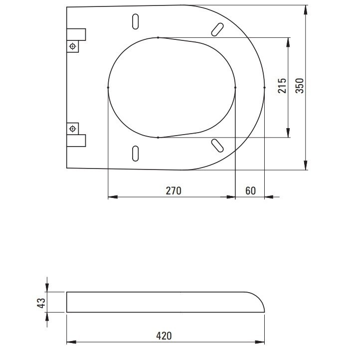 Set Vas WC suspendat cu rezervor incastrat, capac soft close si clapeta de actionare alba Deante Avis Rimless 35x50 cm evacuare orizontala [3]
